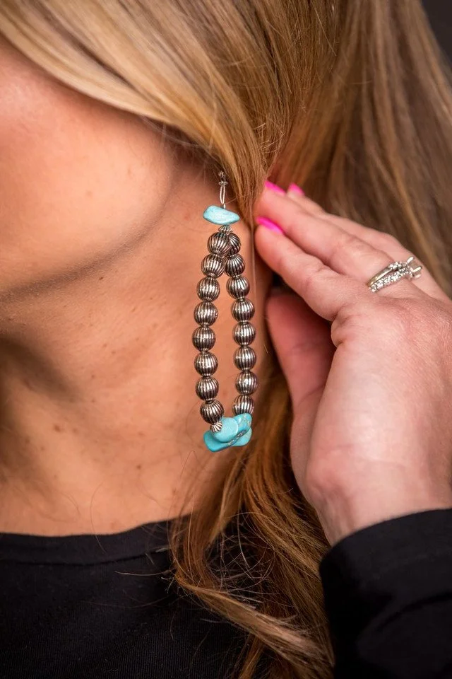 West and Co. silver and turquoise disc earrings