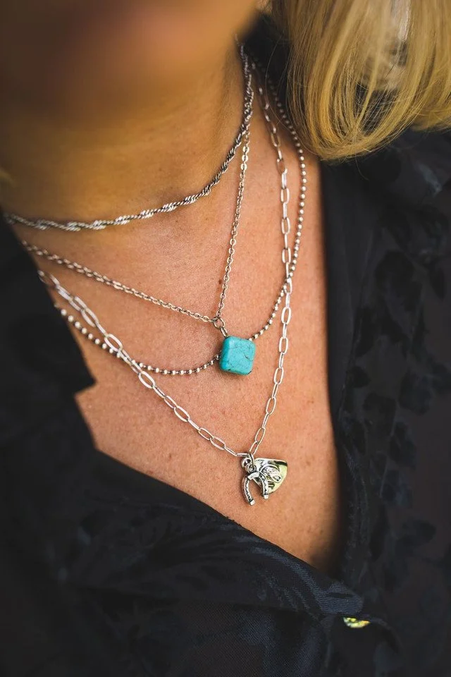West and Co. Navajo bead necklace with turquoise naja pendant