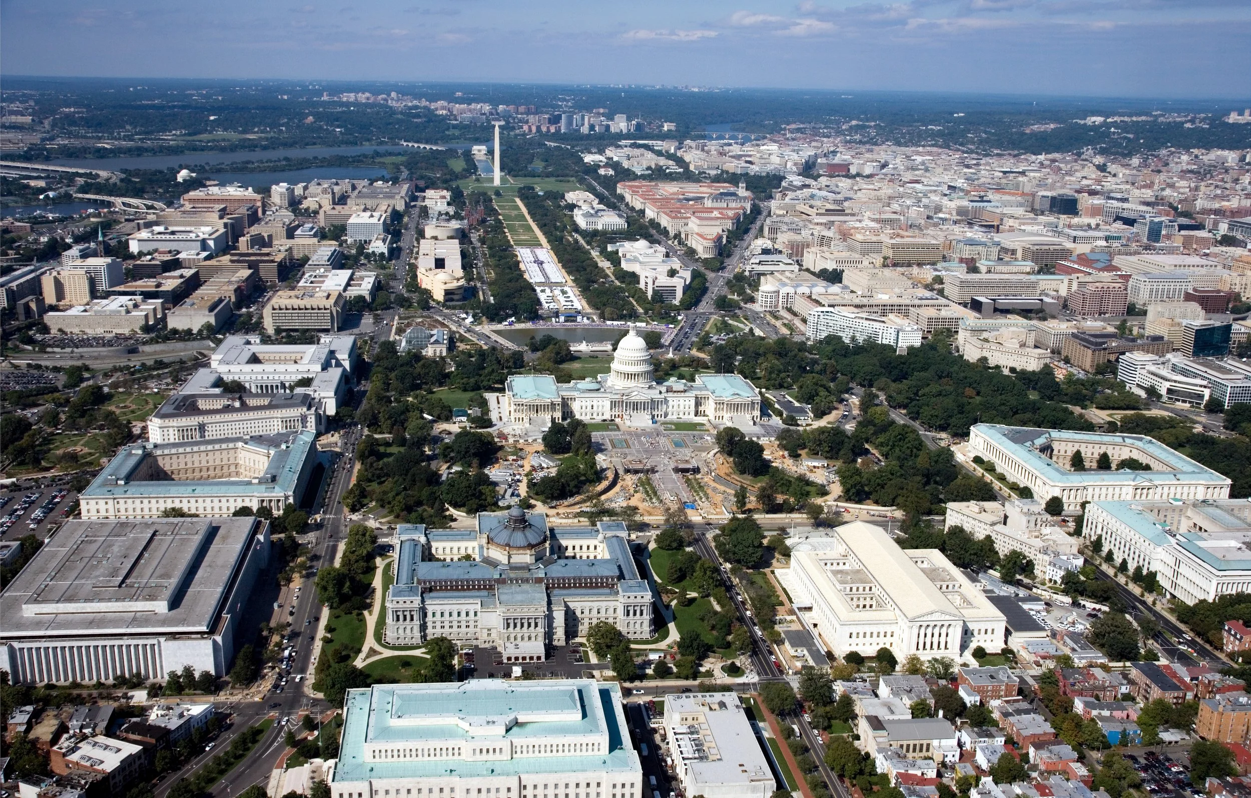 Washington DC skyline and landmarks