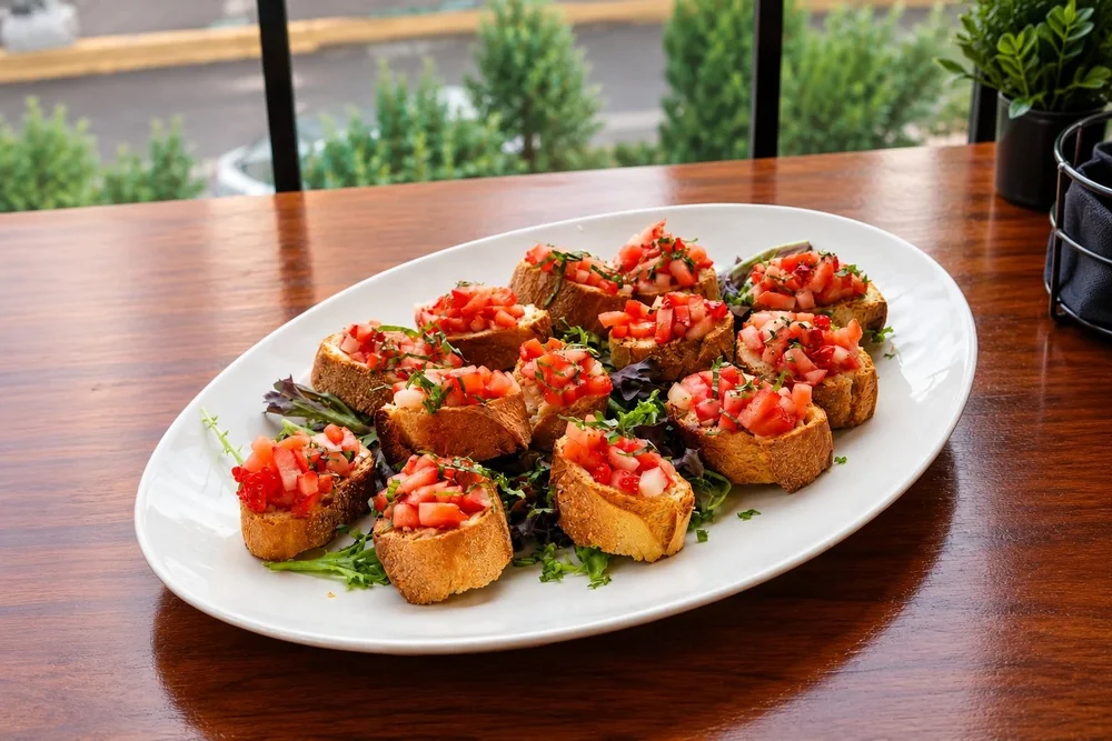 Strawberry balsamic crostini with fresh basil