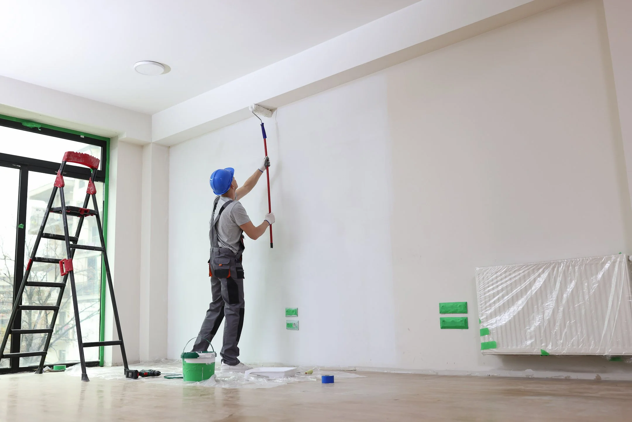 Professionally painted modern residential living room interior