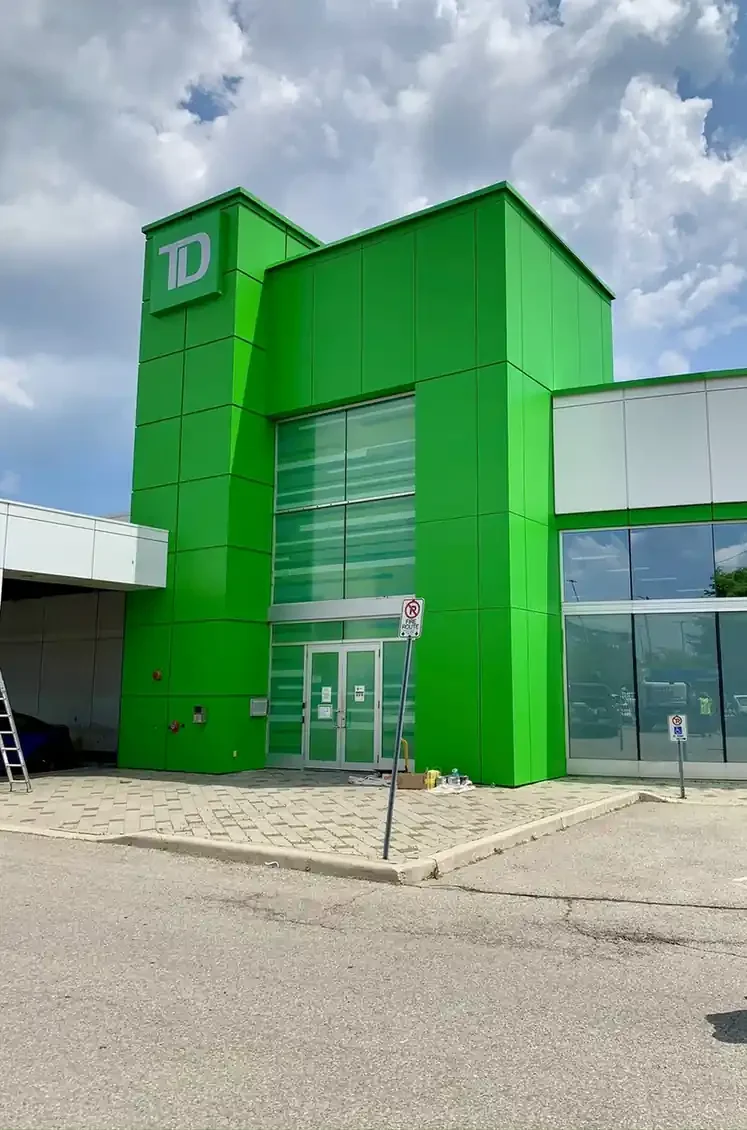 TD commercial exterior painting project by Eagle Crest Painting