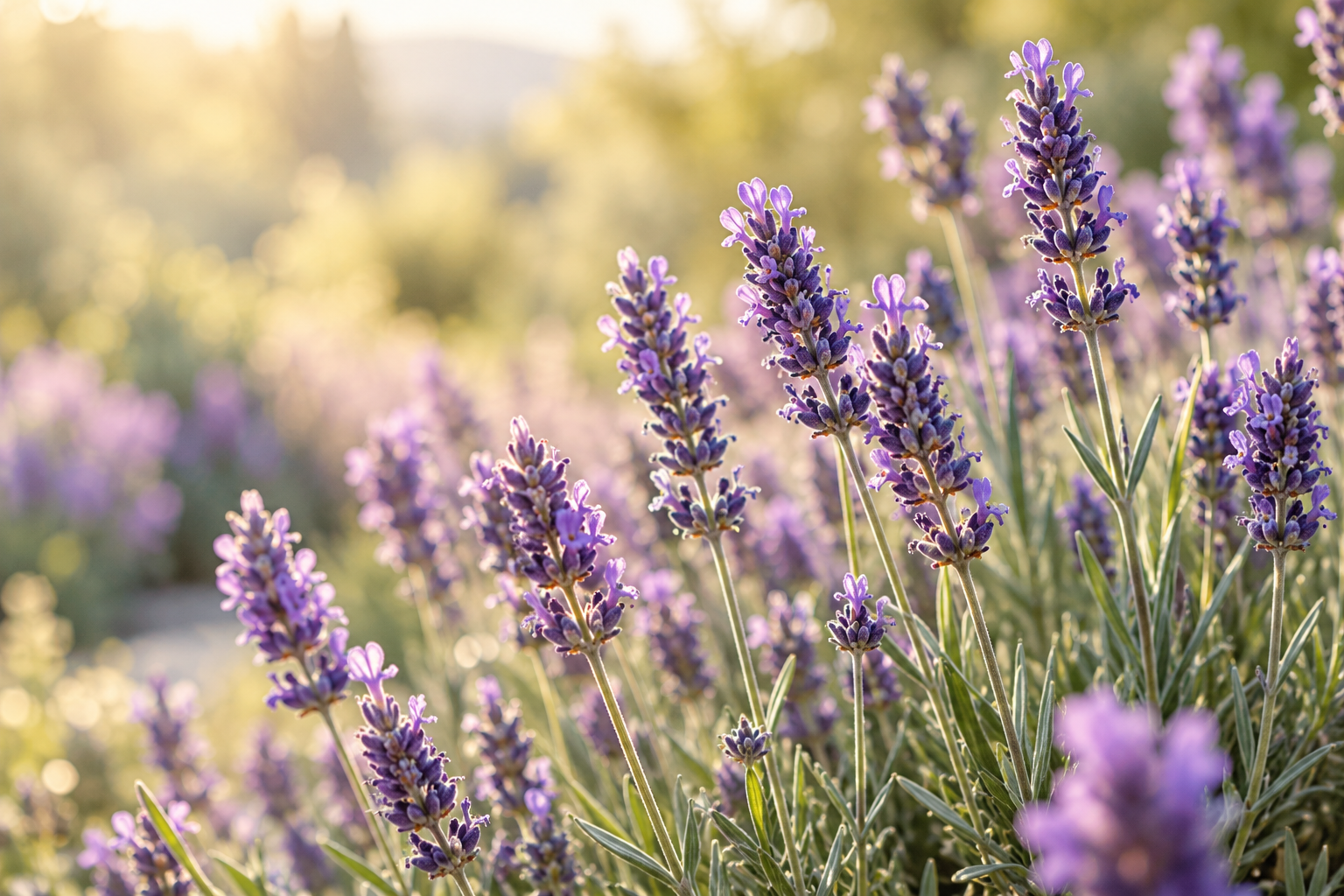 Lavender blossoms in a garden