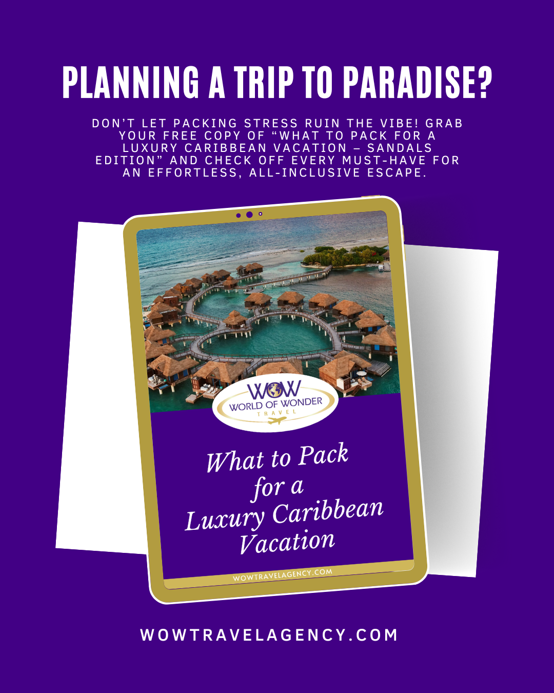 What to Pack for a Luxury Caribbean Vacation lead magnet cover