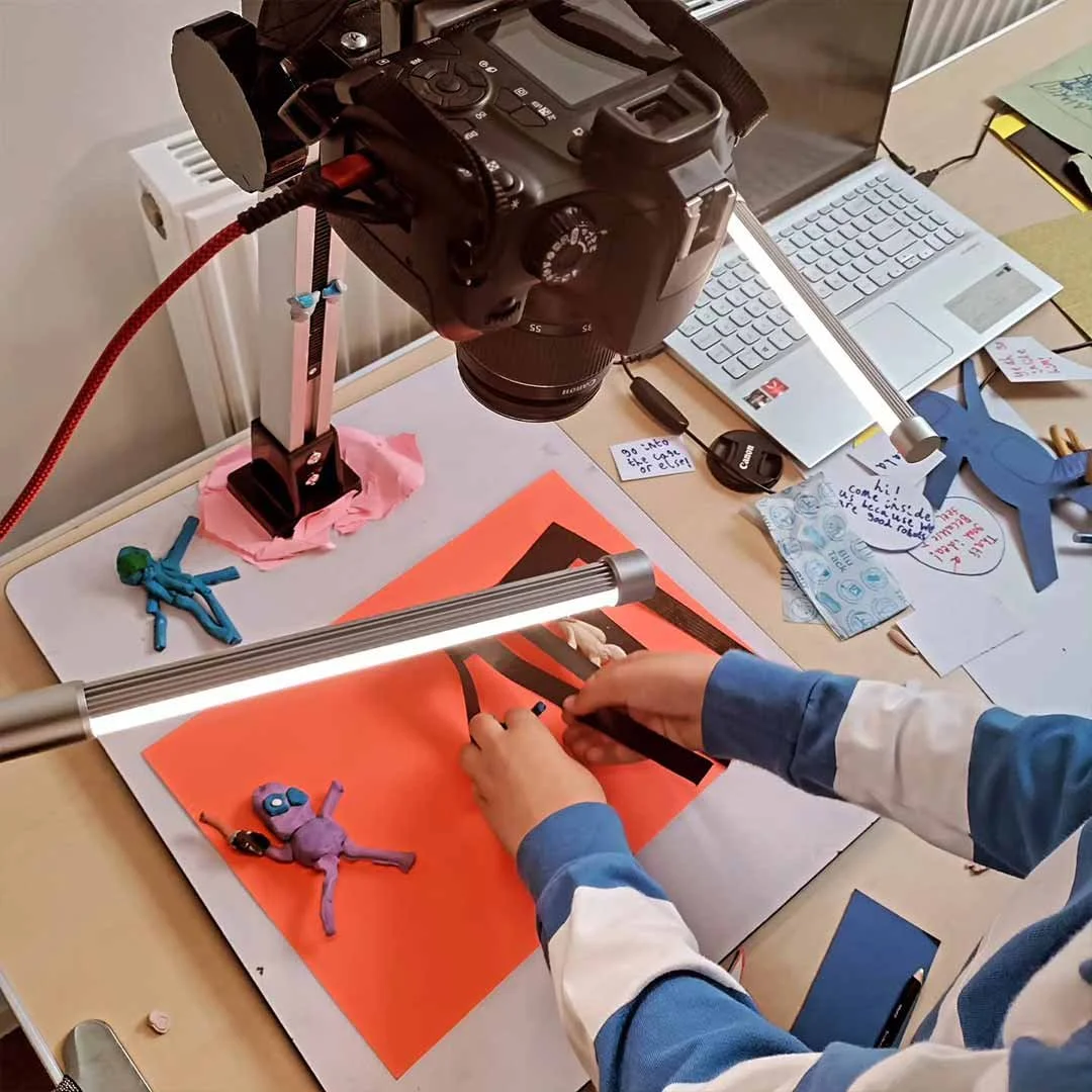 Stop-motion animation in progress