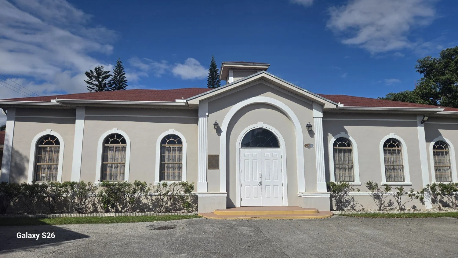 Exterior of the Hungarian church in Miami where the AC repair was performed