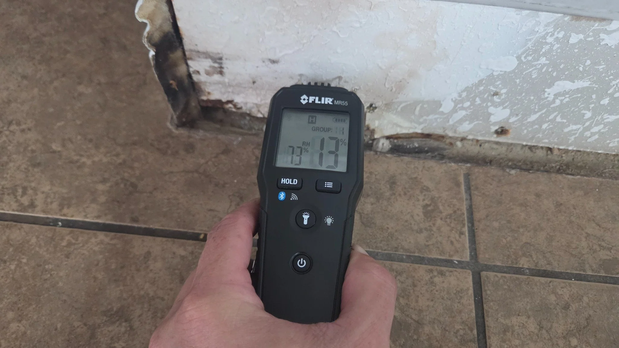 Moisture meter used during the Pembroke Pines kitchen inspection