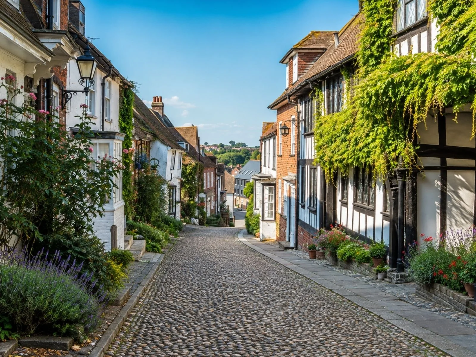 View across historic Market Place and High Street in Shipston-on-Stour