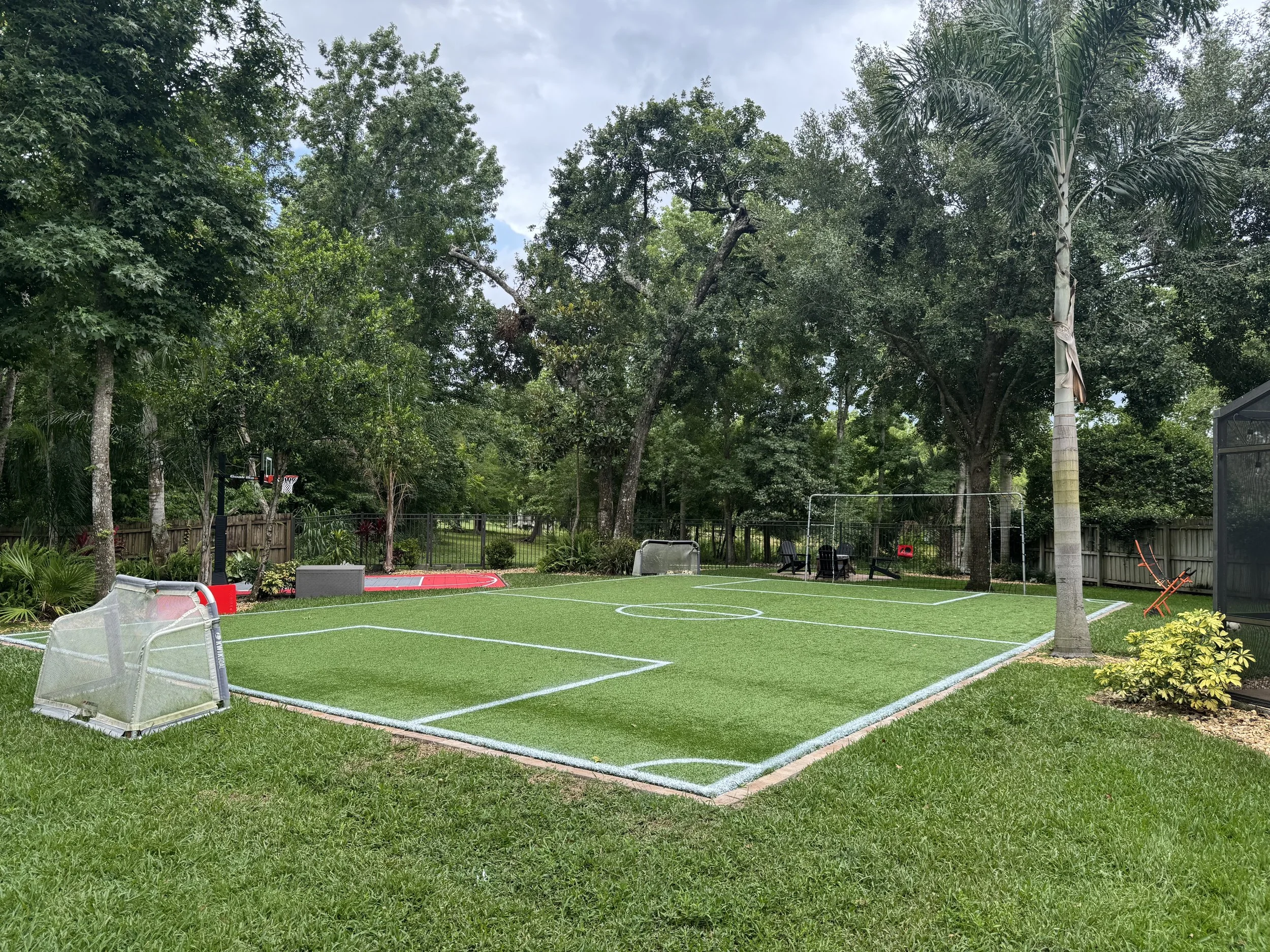 Home soccer turf field