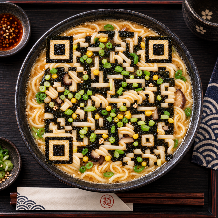 Japanese ramen restaurant QR artwork