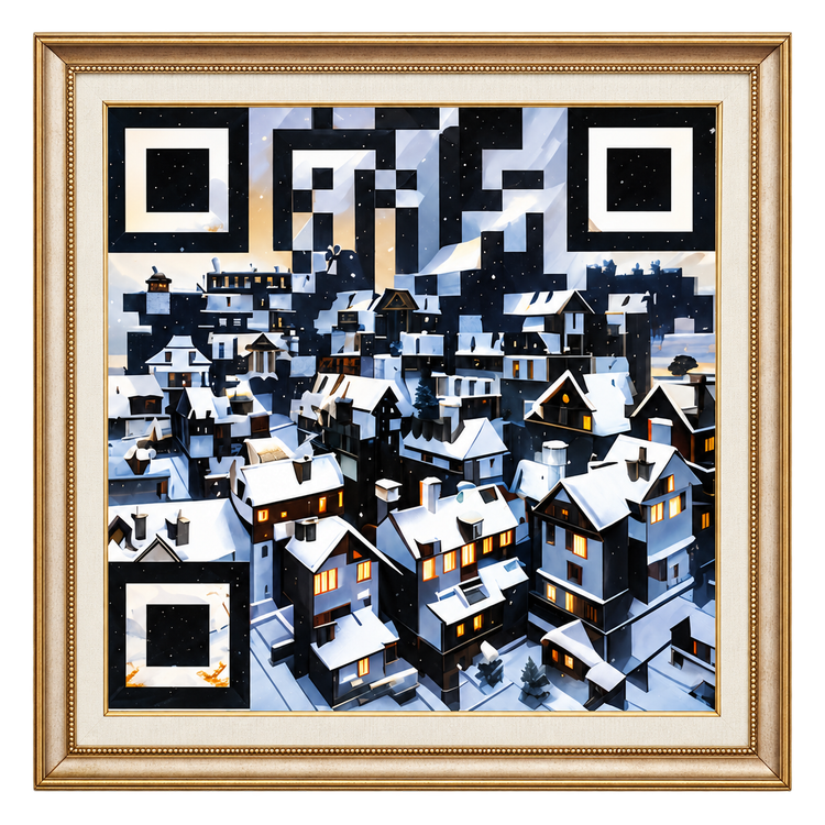 Snow-covered Ski Resort QR artwork