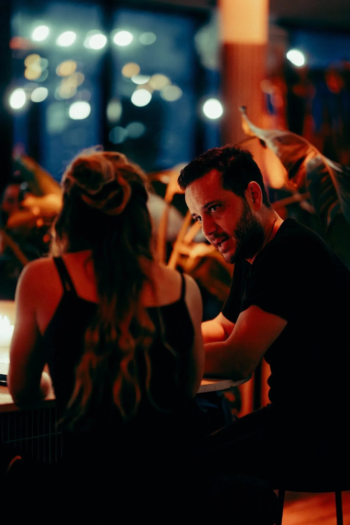 Night out with the city lights in the background