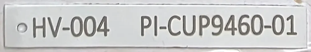 Placa de identificación de válvula HV-004