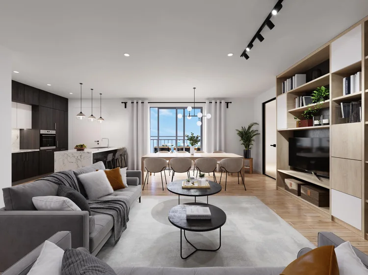 Virtually staged living room