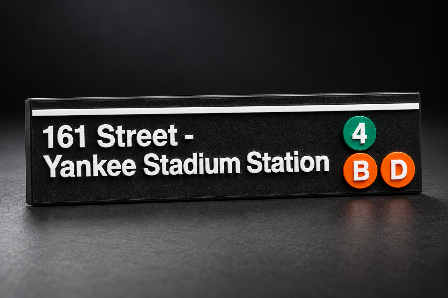 161 Street – Yankee Stadium Station magnet, front view on black