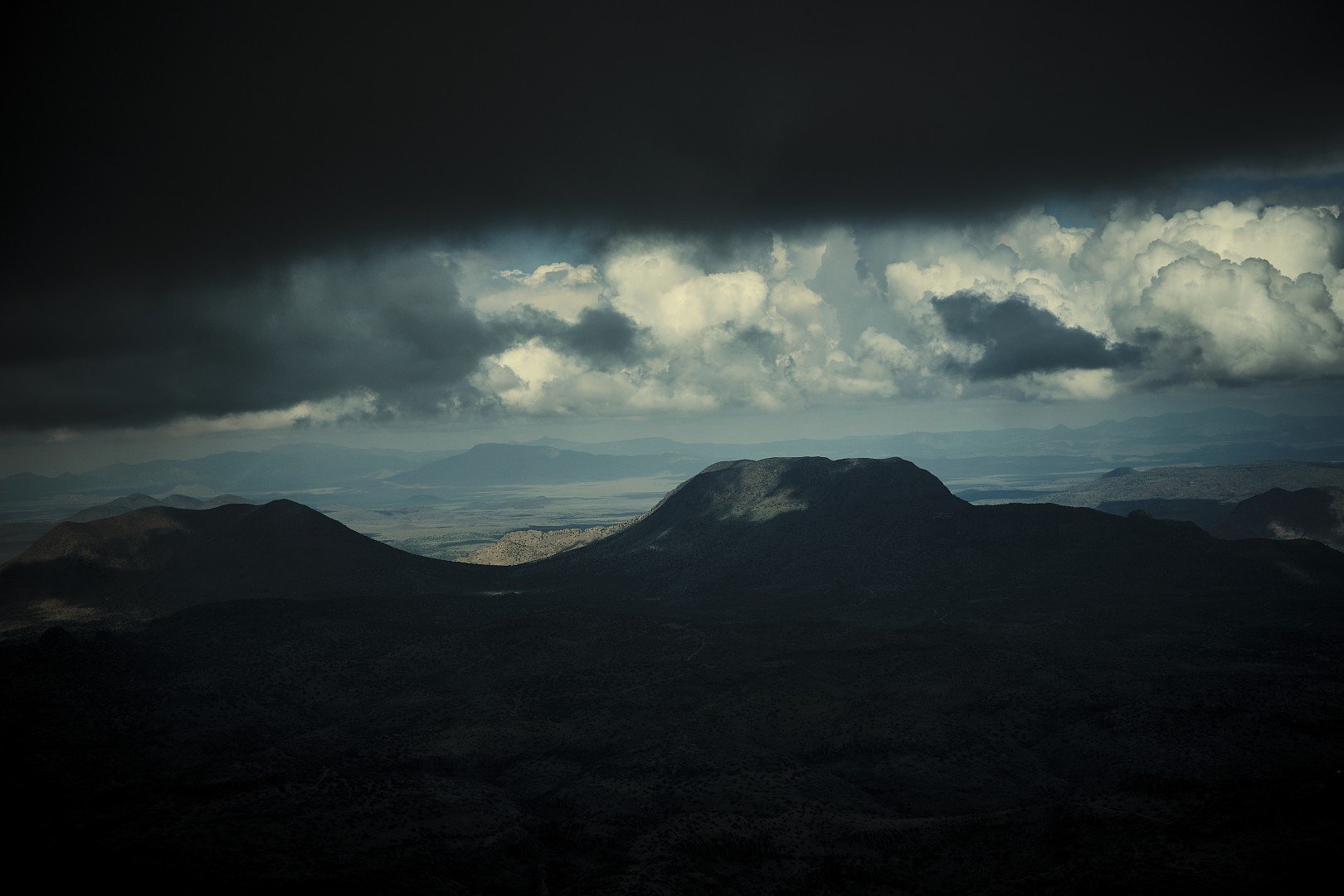 Storm light over mountains