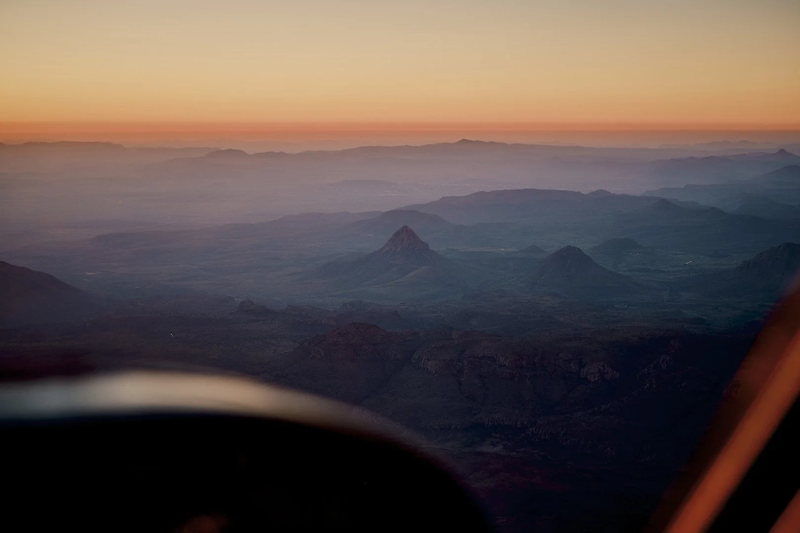 Aerial at sunset