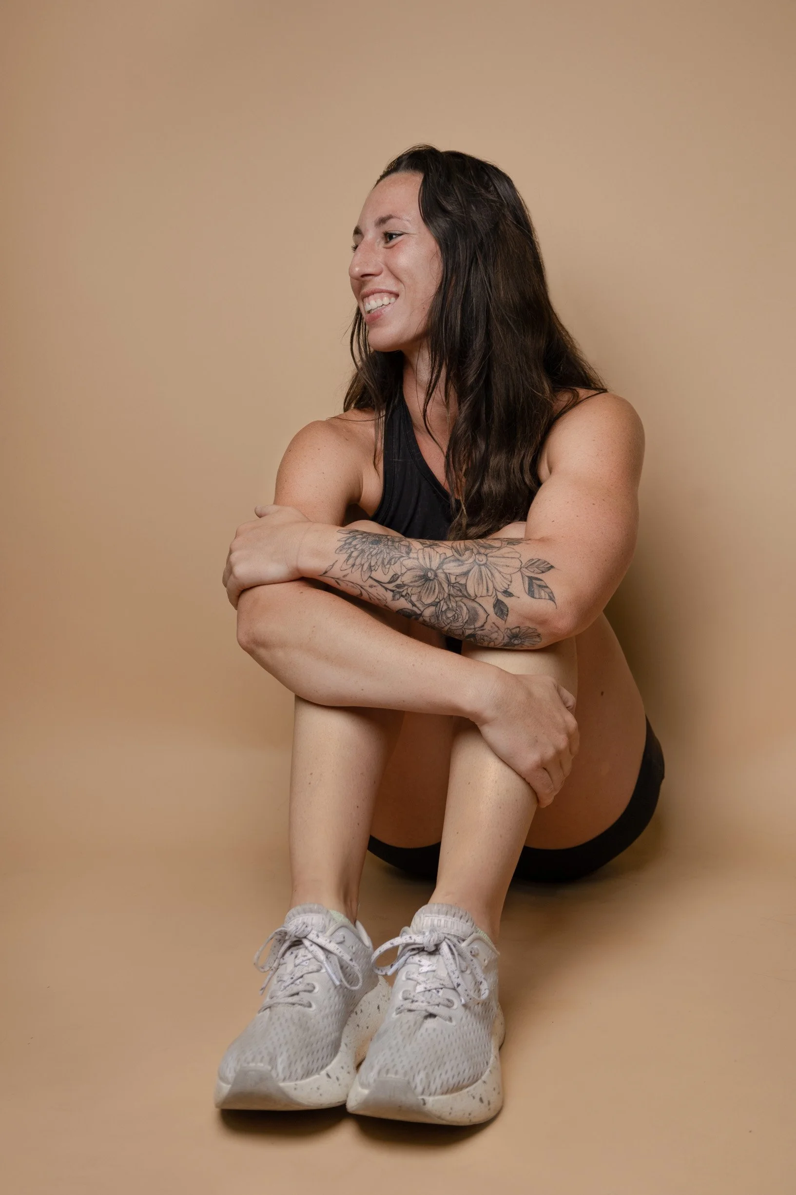 Karly Peters seated, smiling