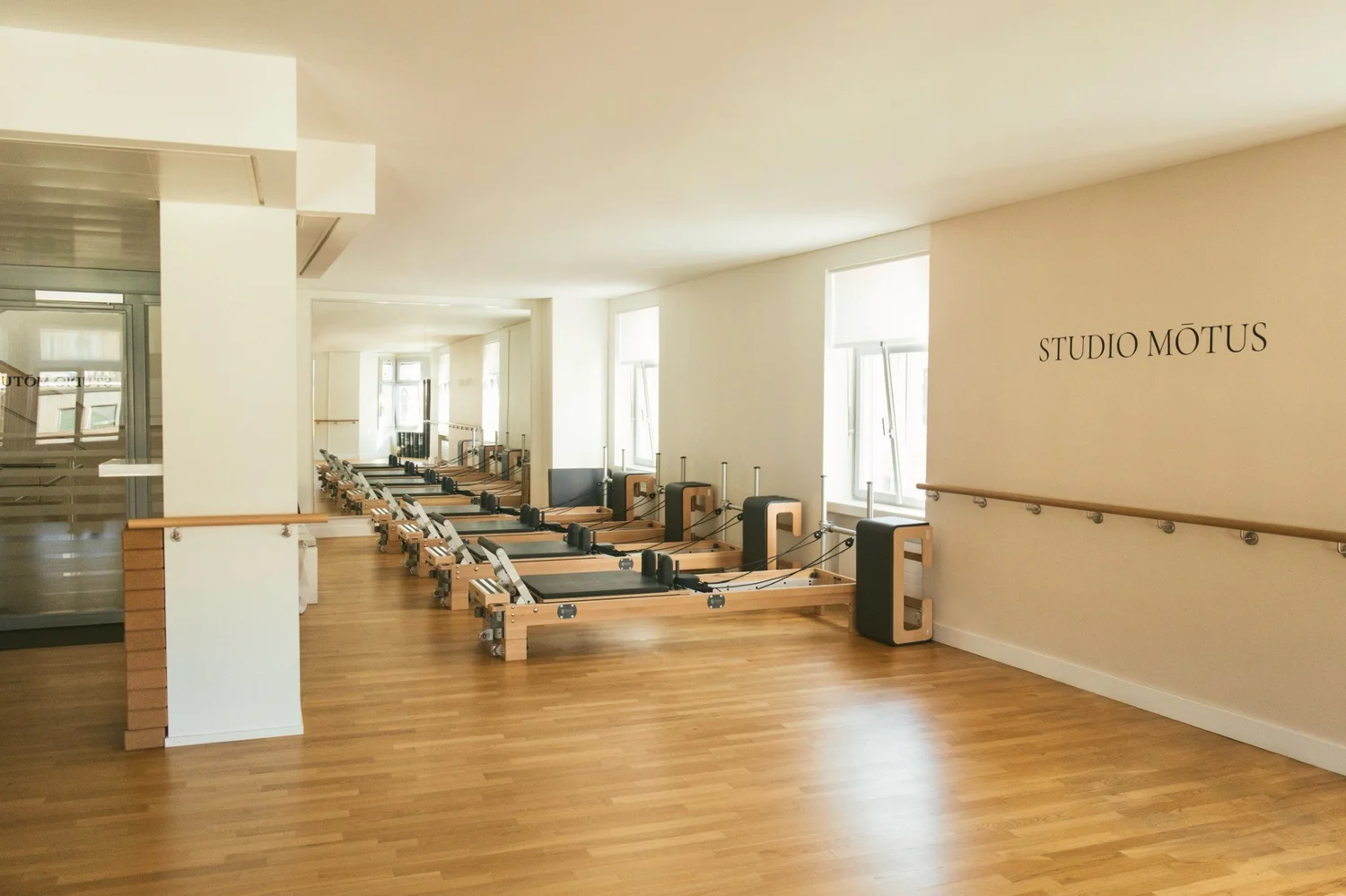 The light-filled Studio Mōtus Pilates space