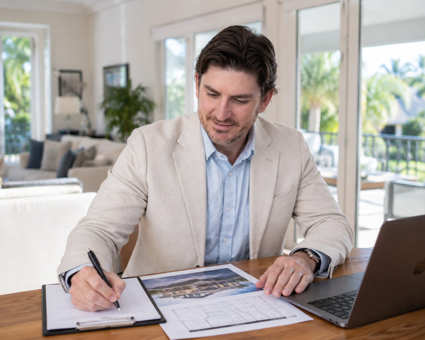 Shane A. White performing residential appraisal work in a Southwest Florida home