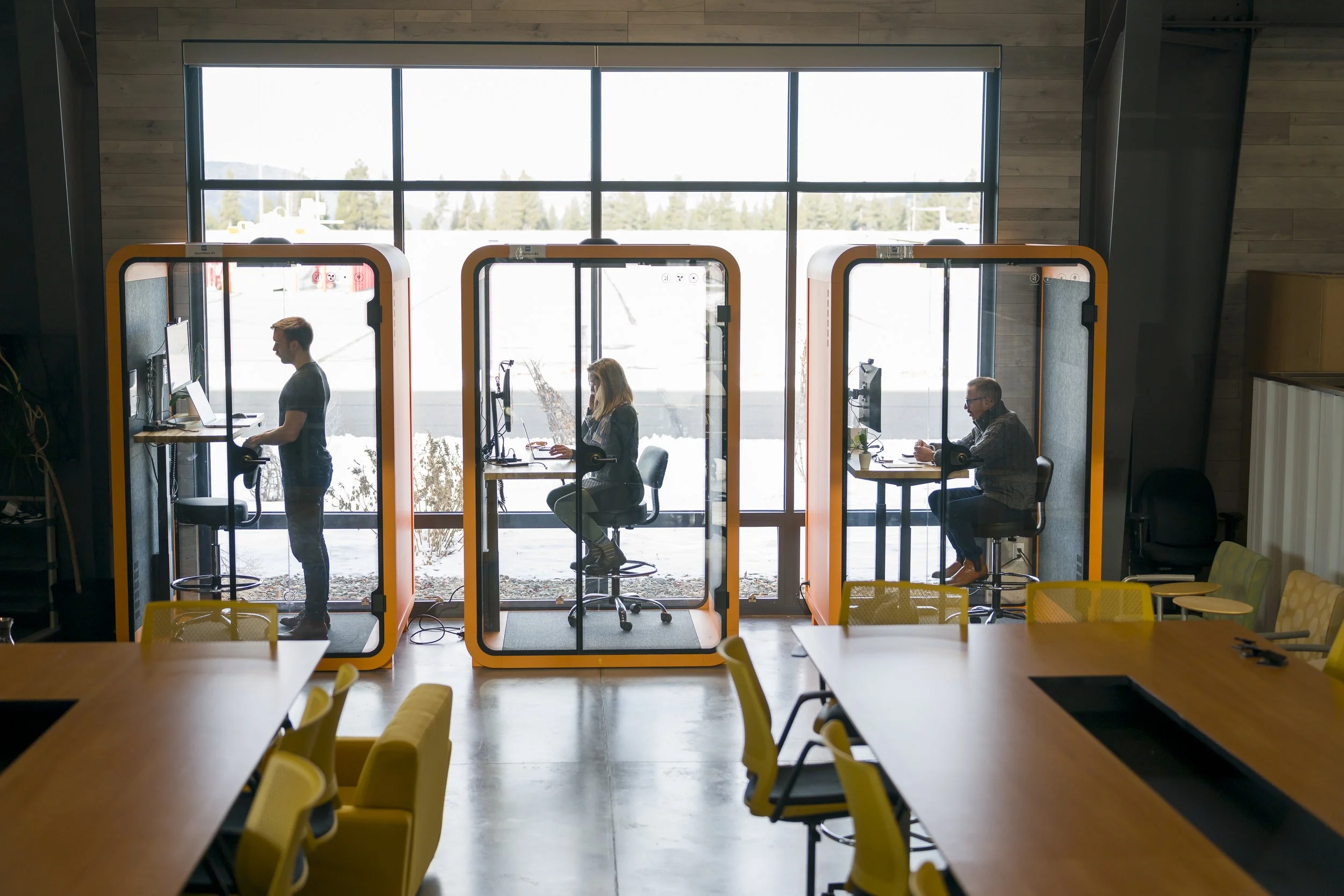 Private spaces for virtual meetings