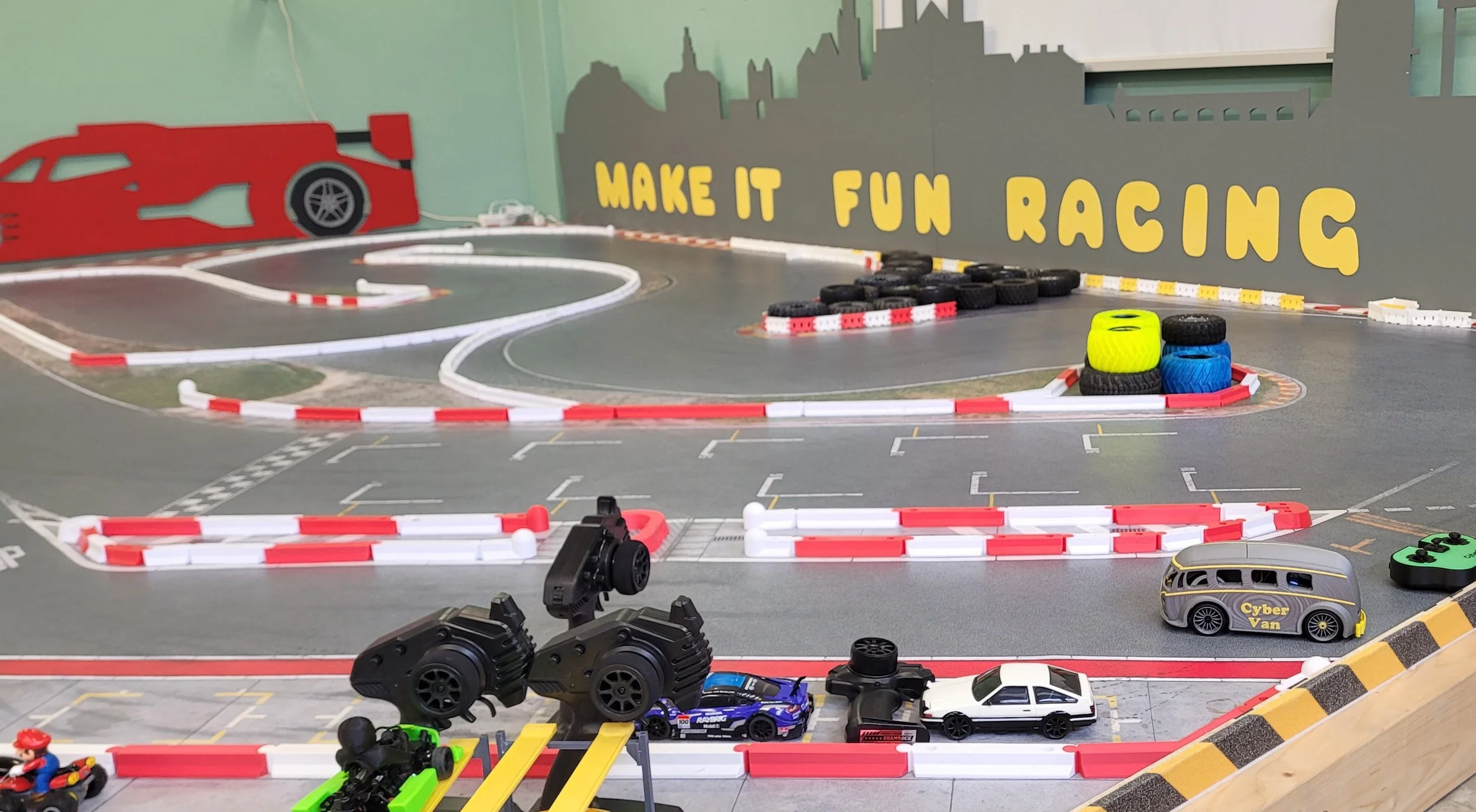 Abstract background showing students engaged in STEM activities