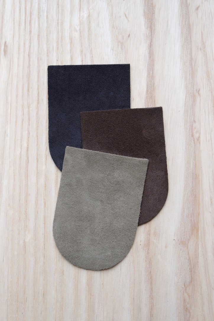 Taupe, Black and Brown Suede