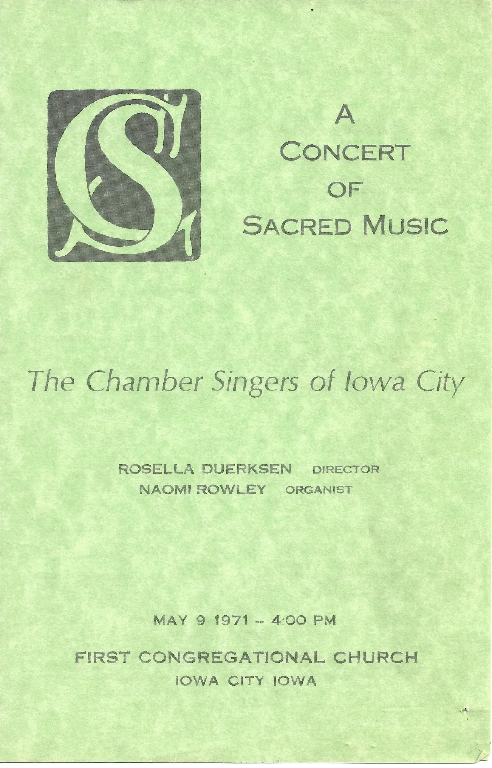 Spring concert 1971 program cover