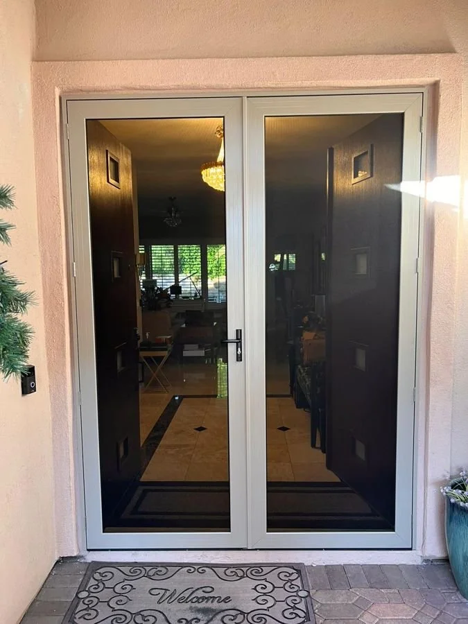 French door security screens