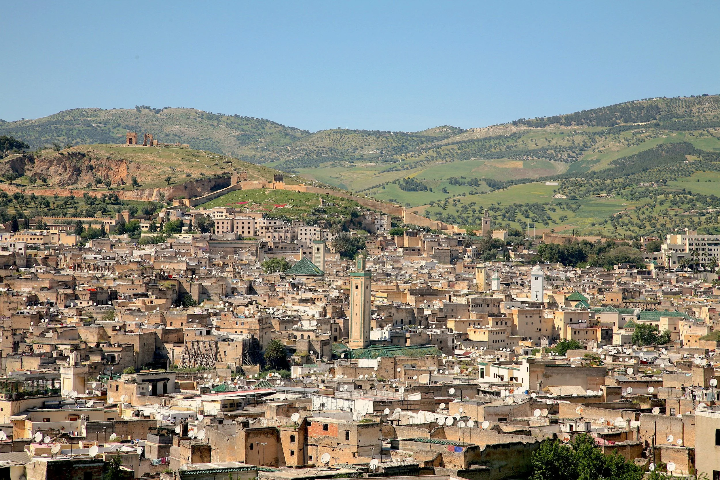 Fez medina beneath the surrounding hills