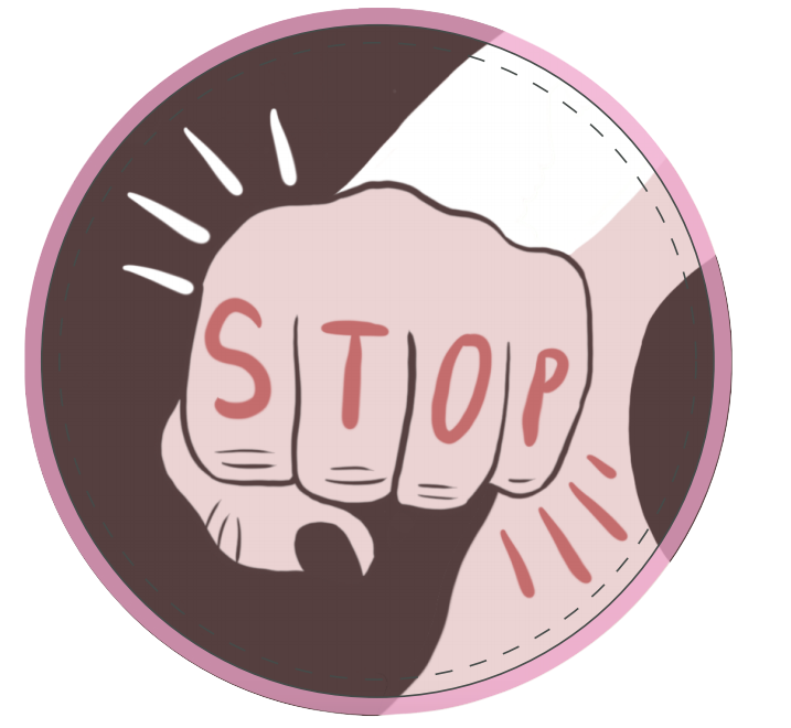 Punch with a letter on each knuckle that spells out the word stop