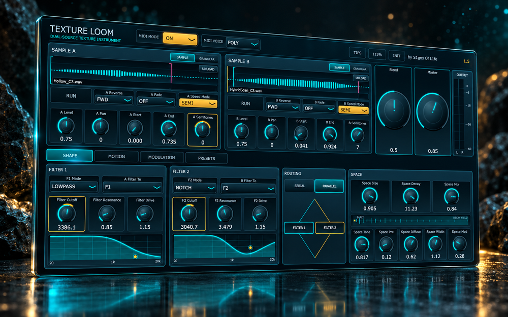 Texture Loom 1.5 with First Light preset