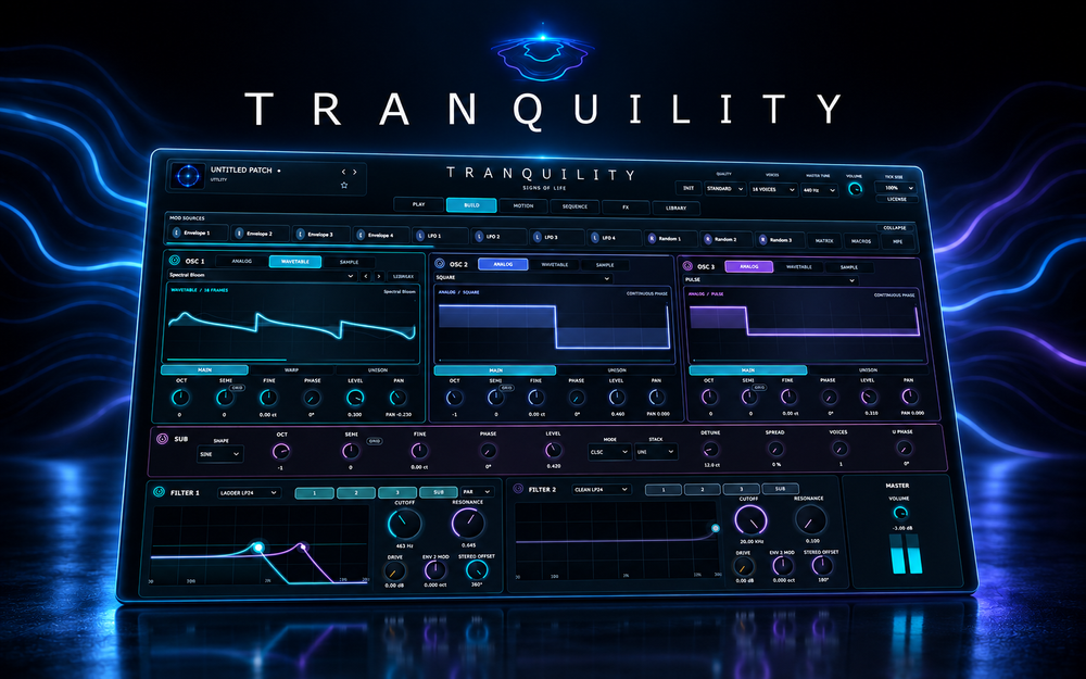 TRANQUILITY official artwork with Build interface