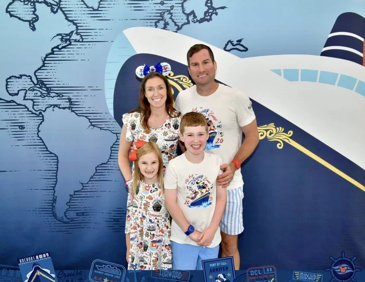 Danielle Casey and her family on their first Disney Cruise Line sailing