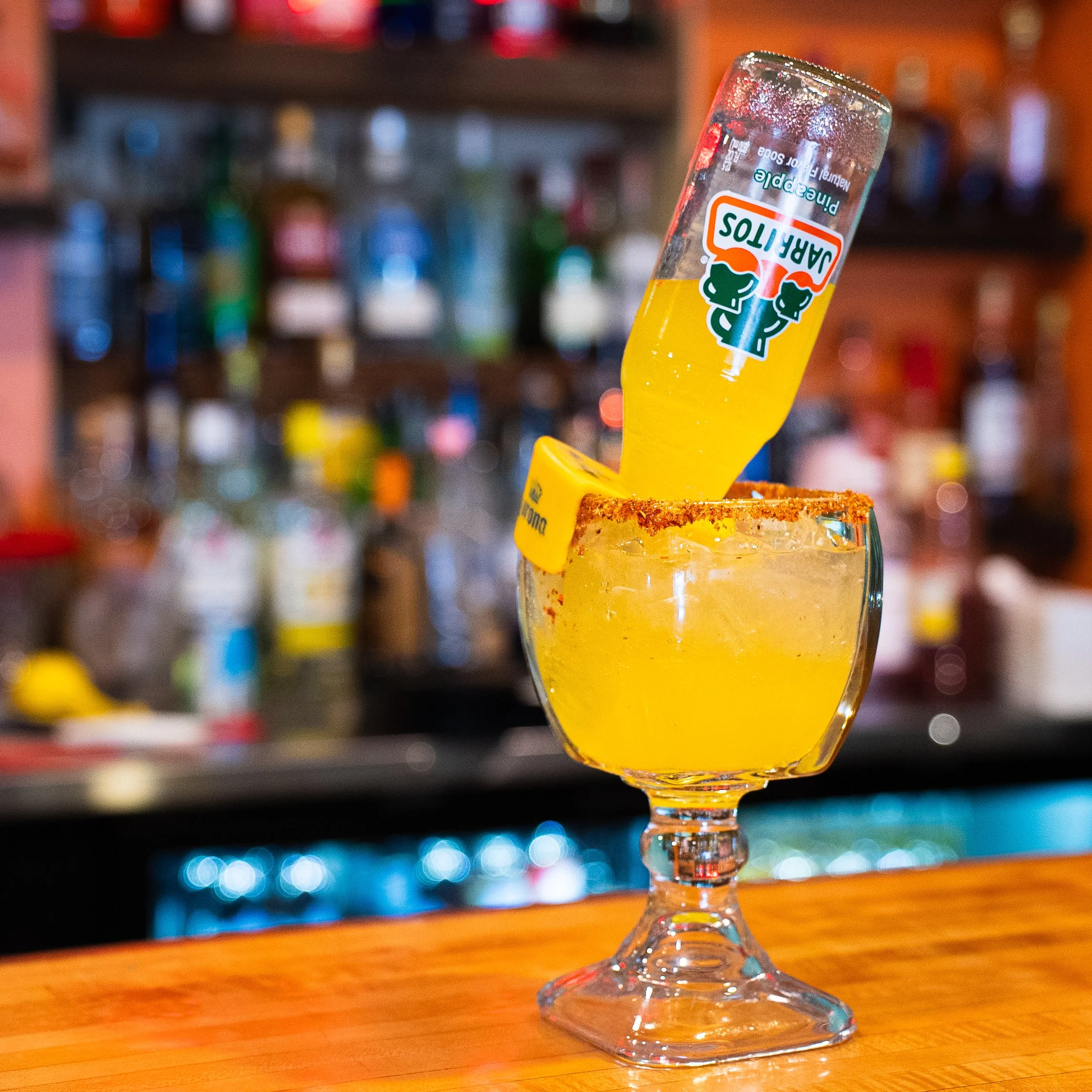 Colorful mason jar margaritas