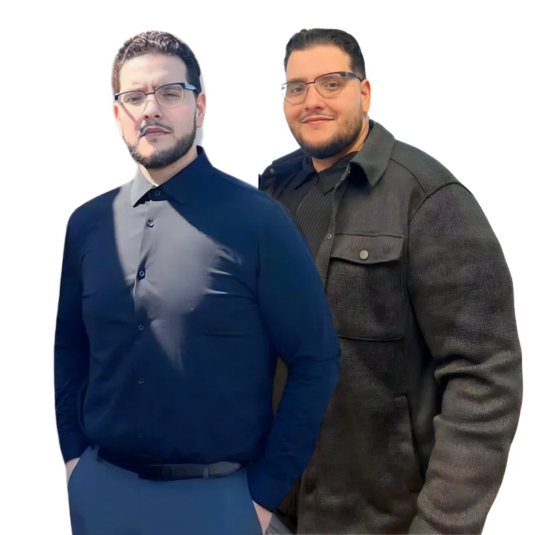 Patient before and after, 100 lbs lost after gastric bypass