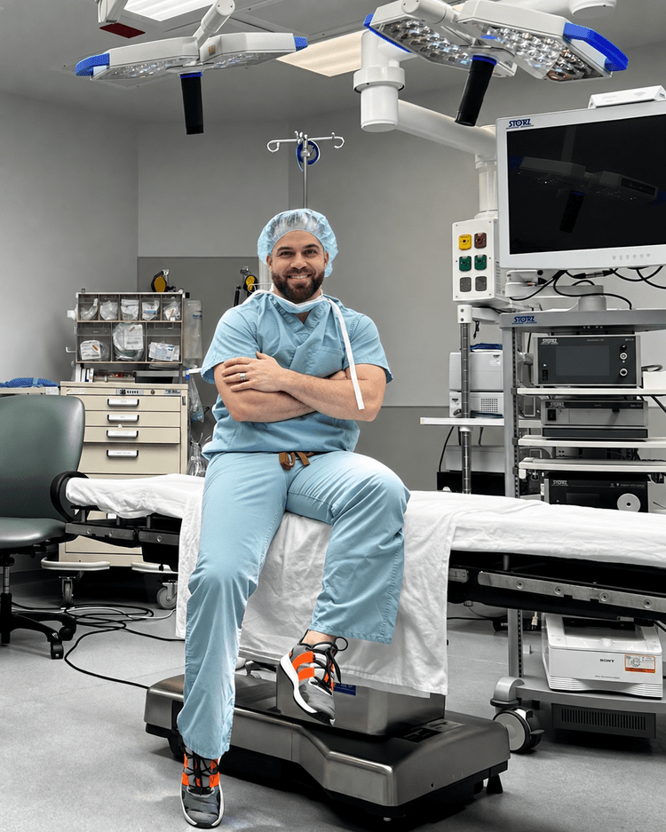Dr. Sofiane El Djouzi in his Darien clinic, where he prescribes and manages weight loss medication