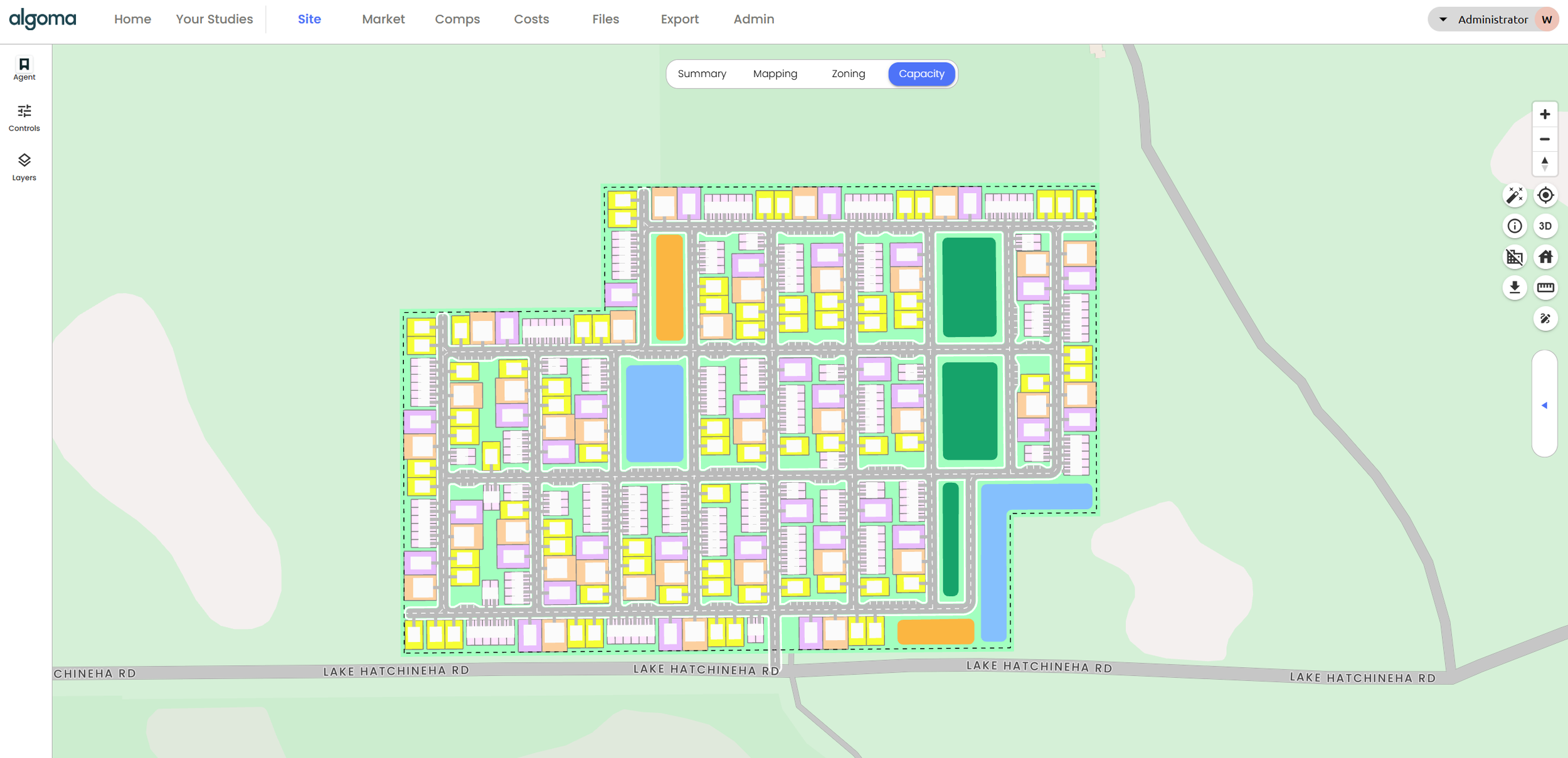 Auto-generated single-family site layout