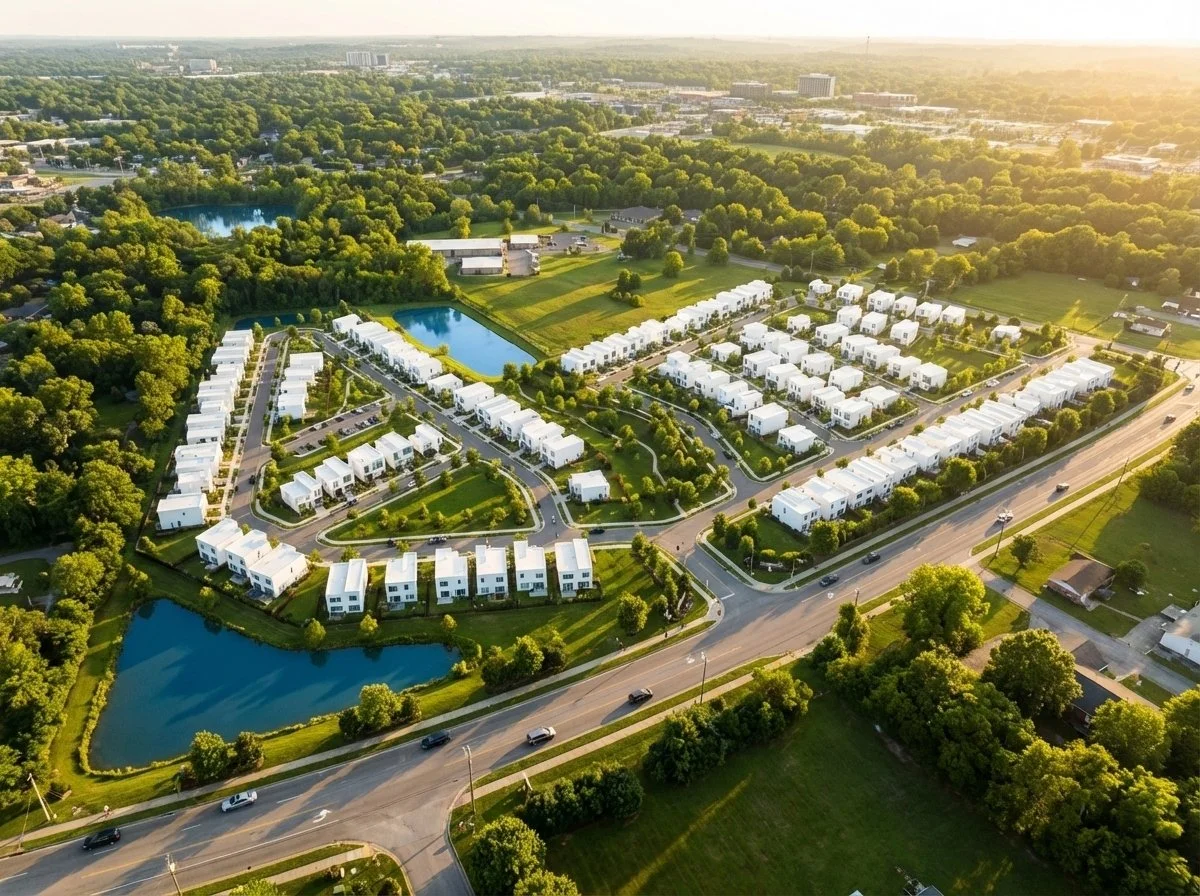 AI rendering — residential aerial