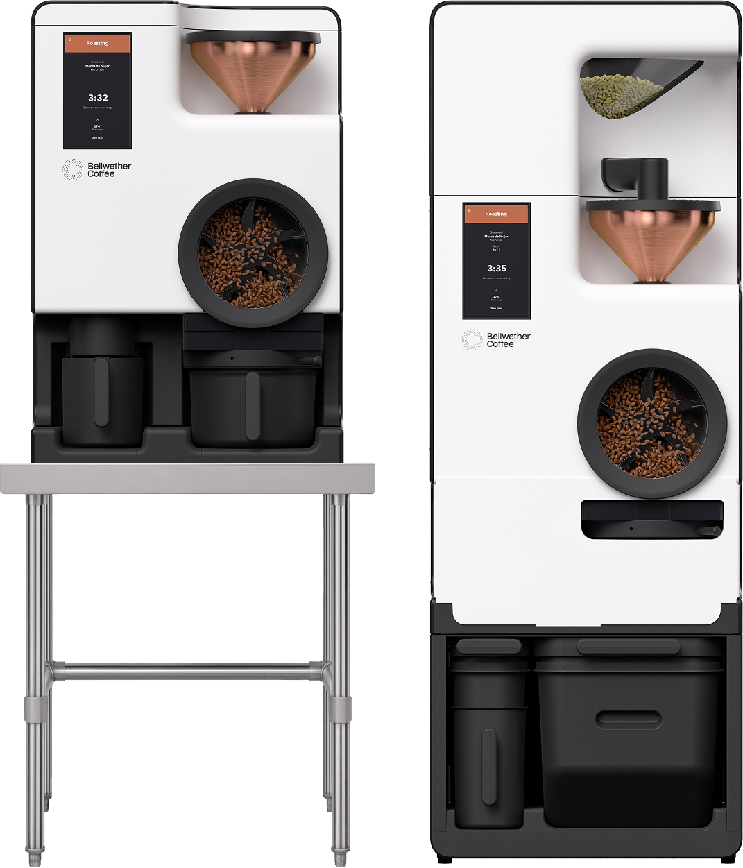 Bellwether Shop Roaster and Continuous Roasting side by side