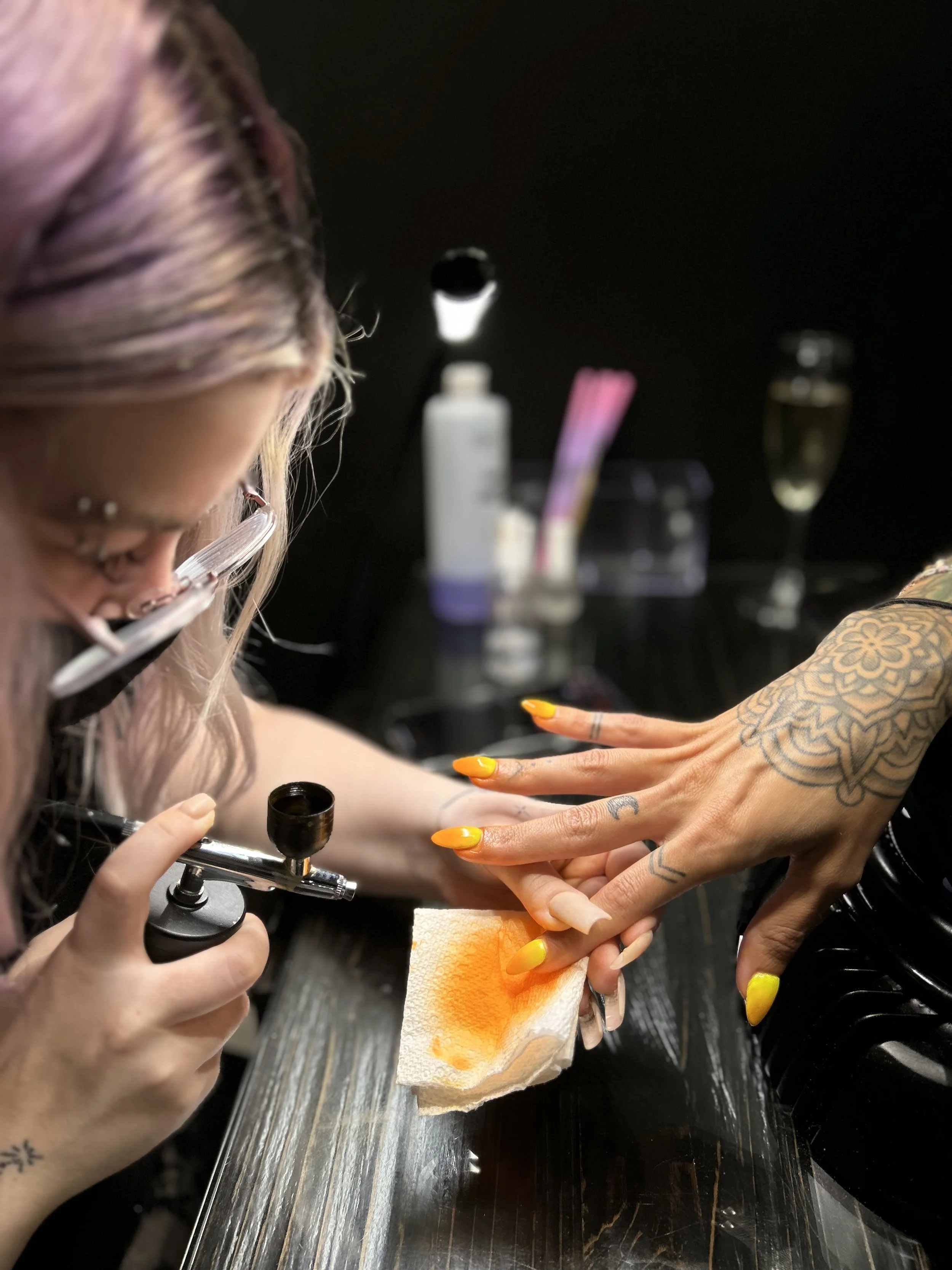 A professional manicure at Pelo West