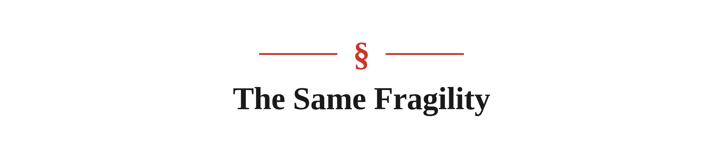 Section heading: The Same Fragility
