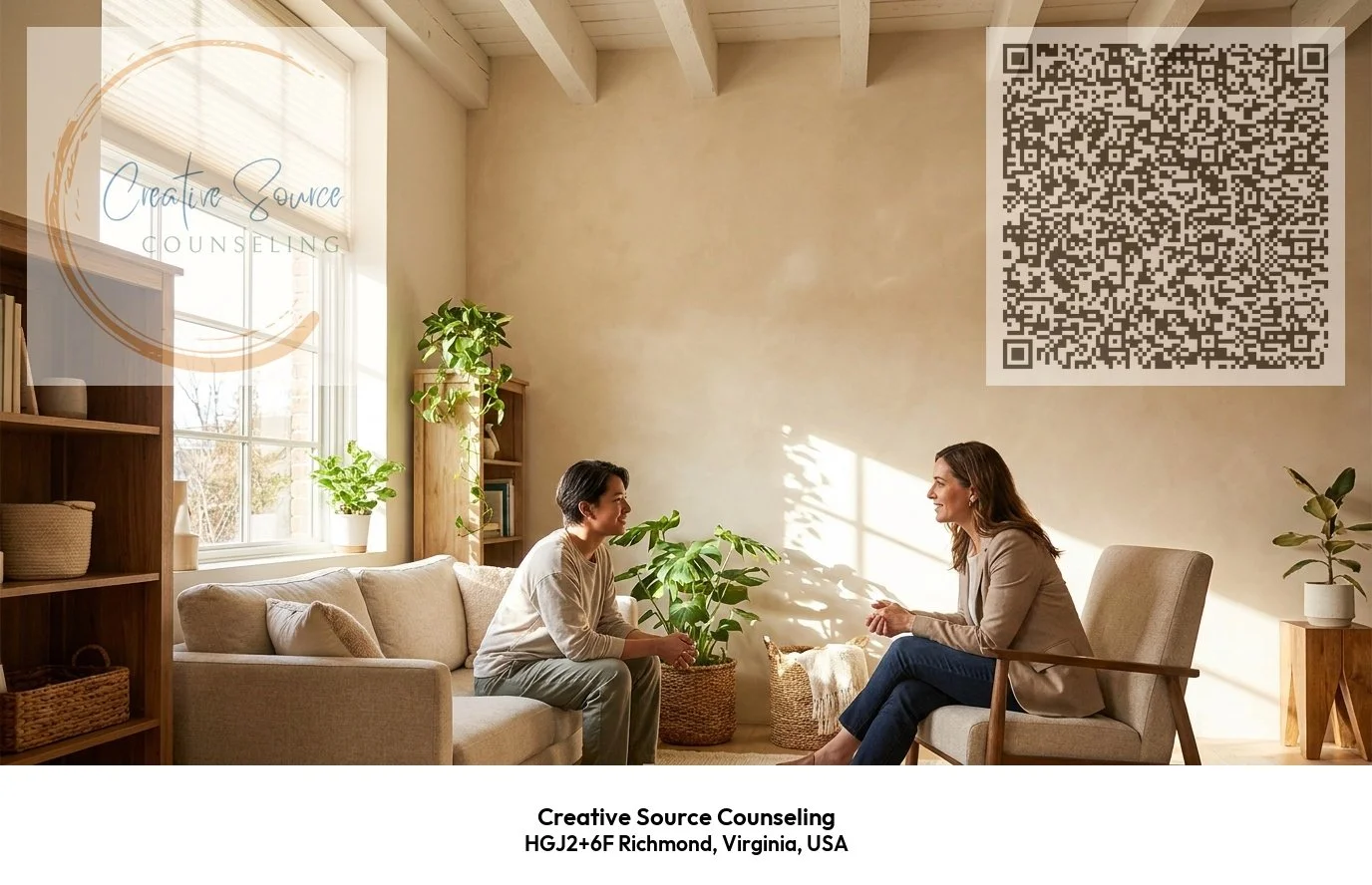 Creative Source Counseling LGBTQ+ affirming therapy practice in Richmond, Virginia with Brittany Deutch, LPC, ATR-BC