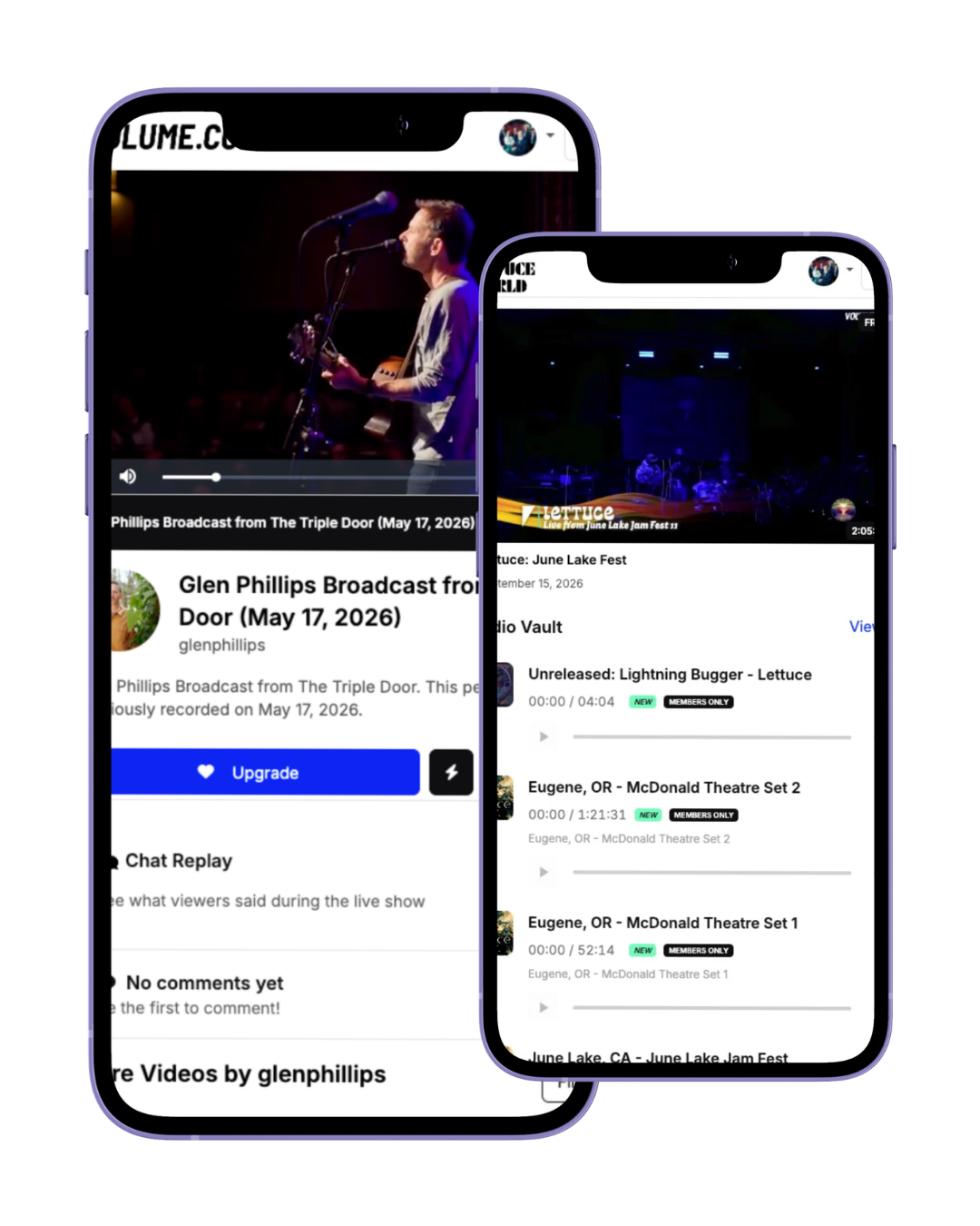 Volume artist Community experience on mobile