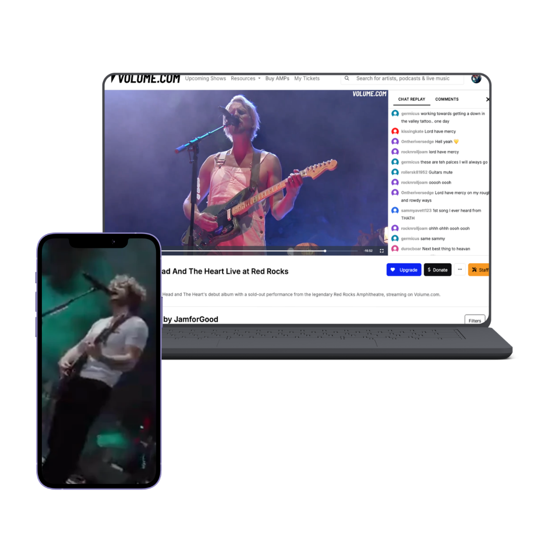 Volume livestream fundraising experience with donations and live chat
