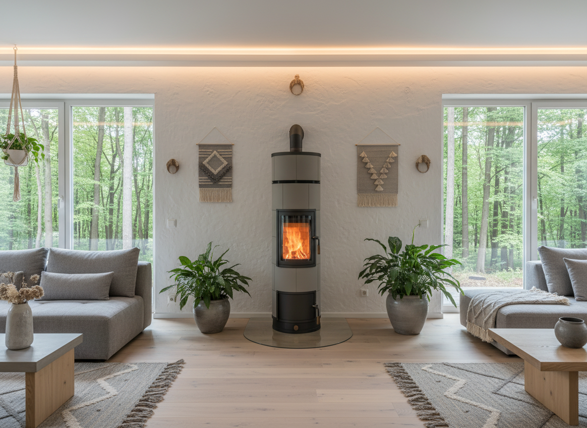 Grundofen und Wärmepumpe Konzept