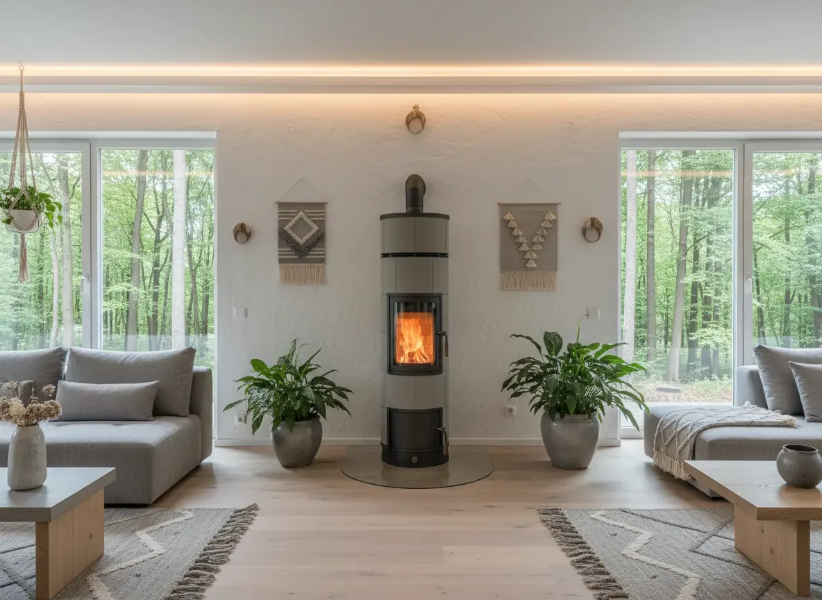 Grundofen und Wärmepumpe Konzept