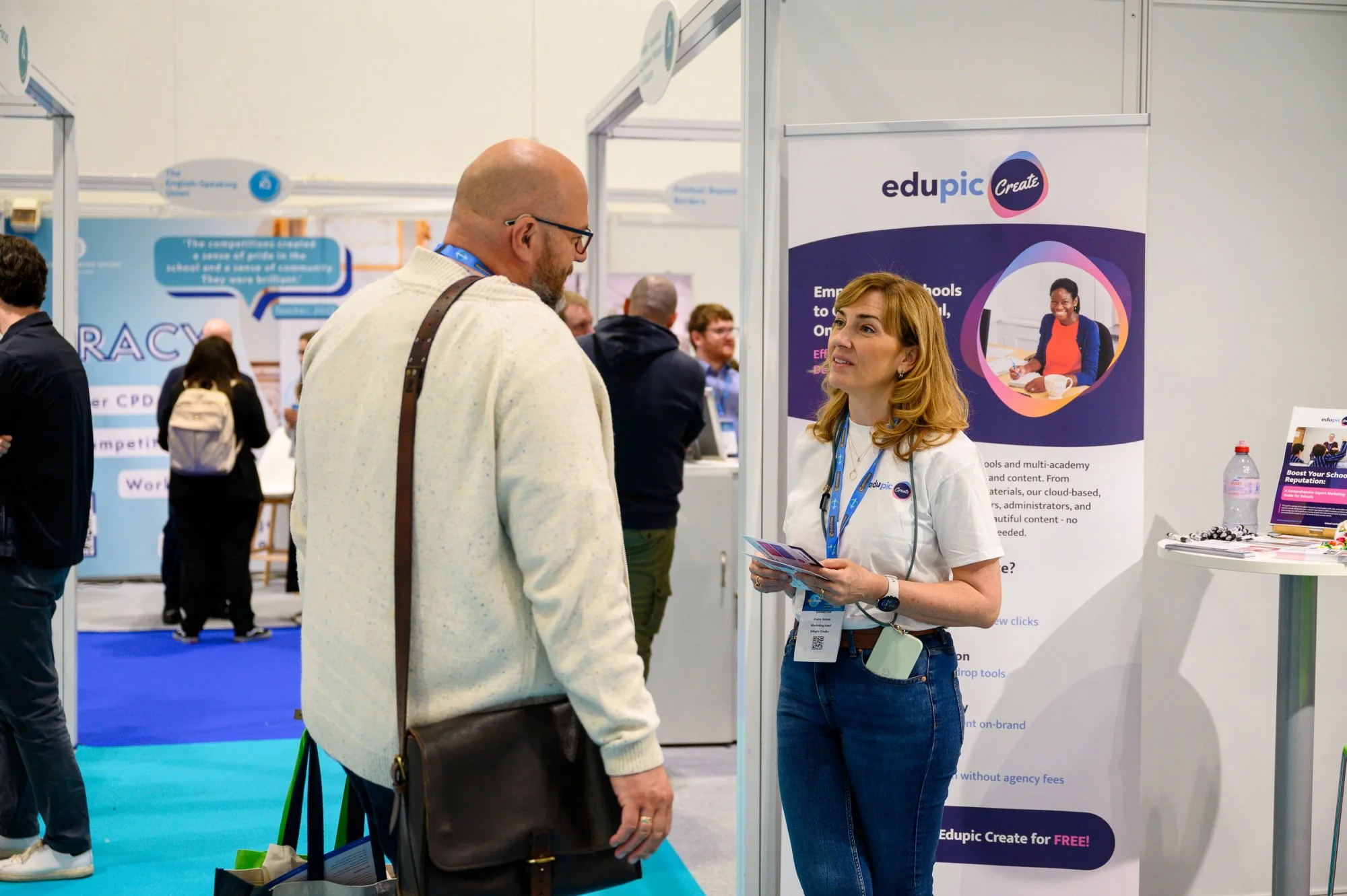 Exhibitor conversations at the Schools and Academies Show