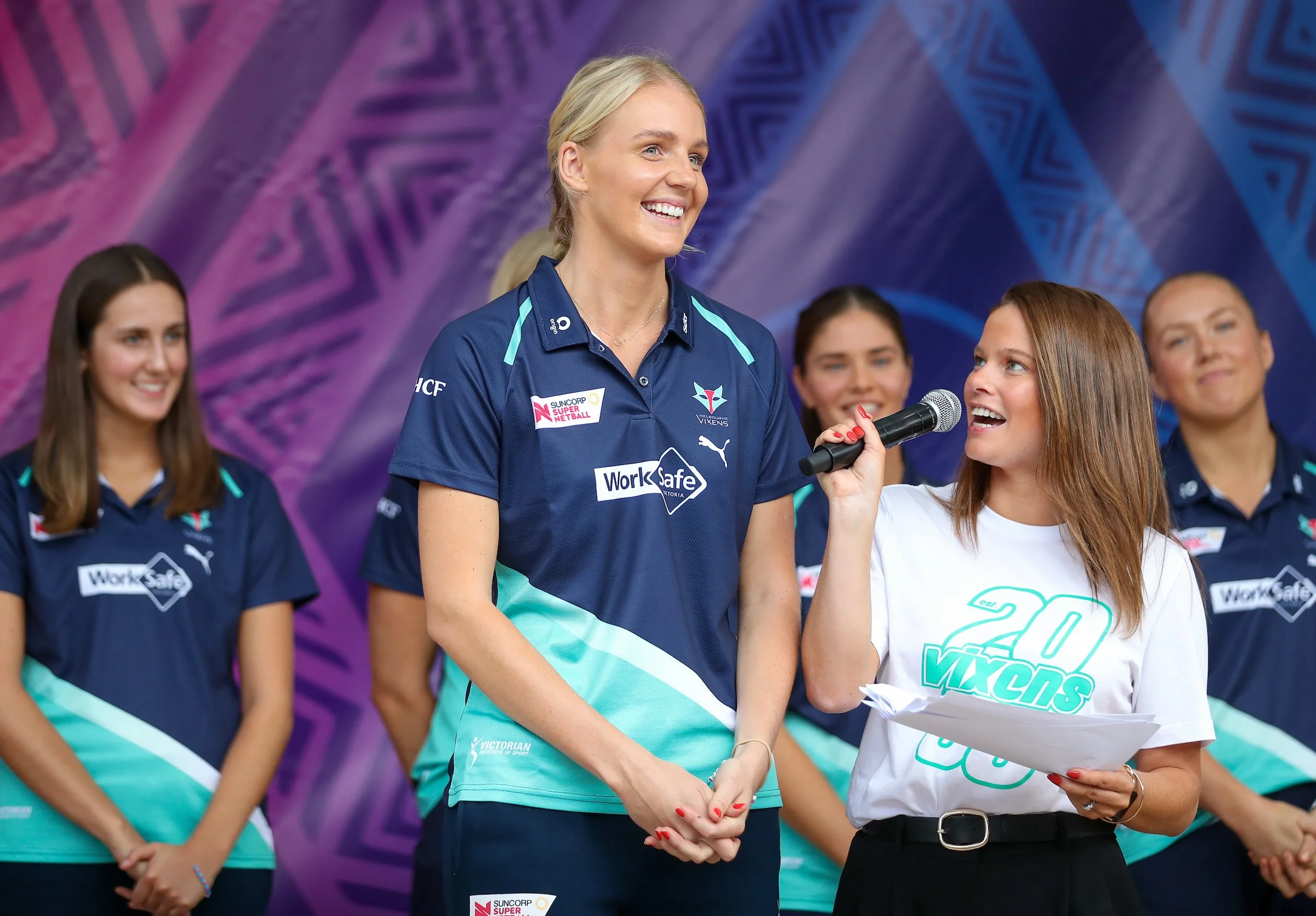 Melbourne Vixens Fan Day main stage MC