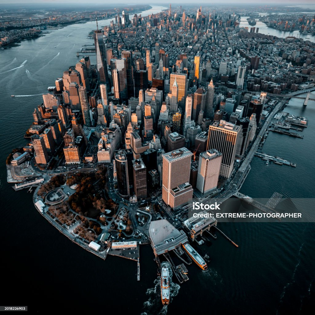 Aerial view of lower Manhattan